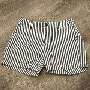 Blue & White Railroad Stripe Shorts